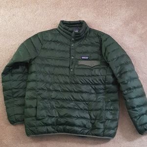 Patagonia Women's Down Snap T Puff Pullover Jacket Coat Green XL
